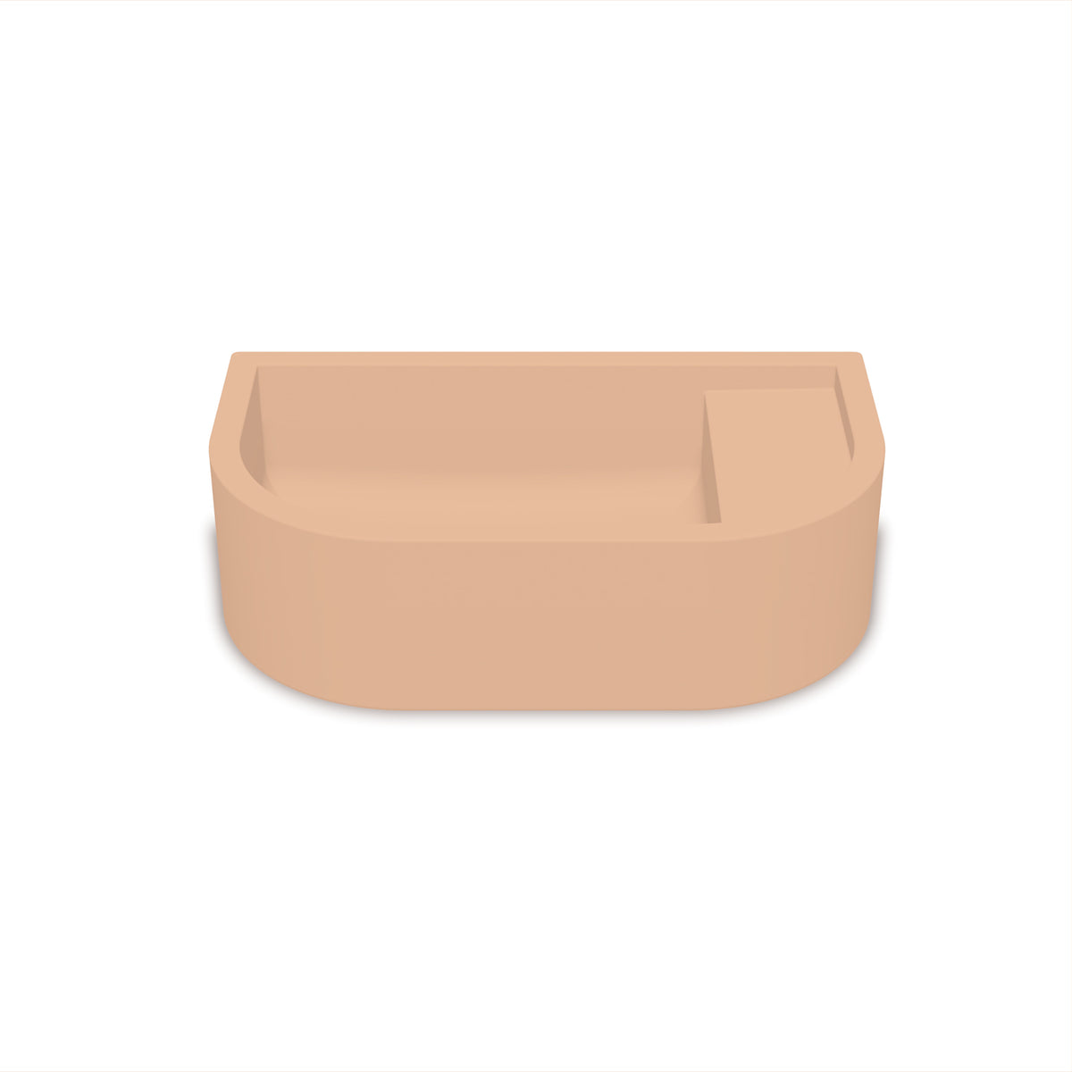 Loop 01 Basin - Overflow - Wall Hung (Pastel Peach,No Tap Hole,White)