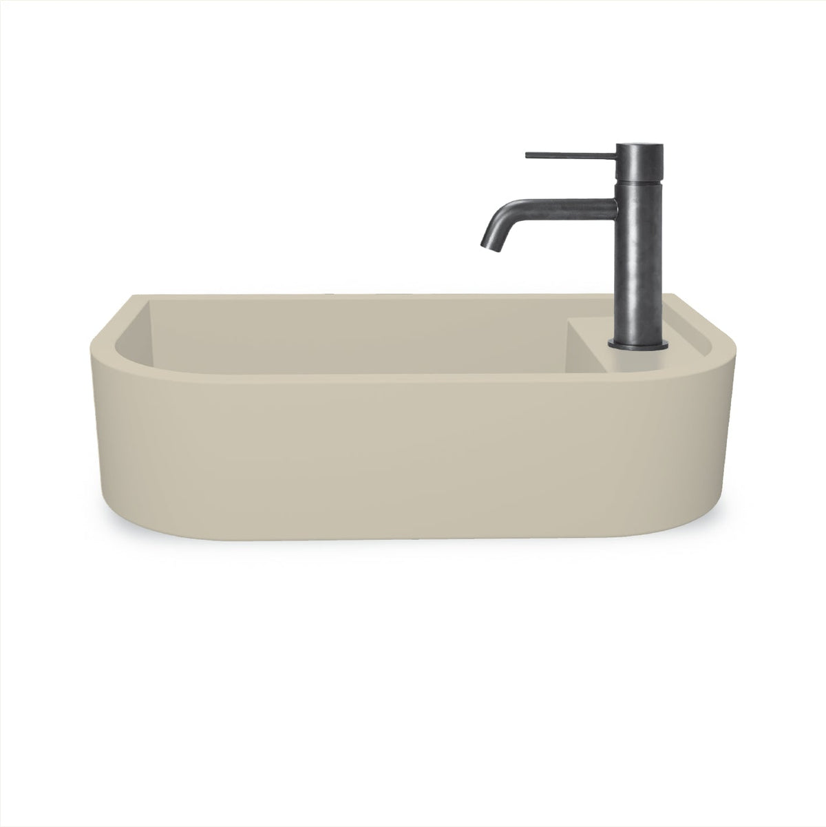 Loop 02 Basin - Overflow - Wall Hung (Sand,Tap Hole,Brass)