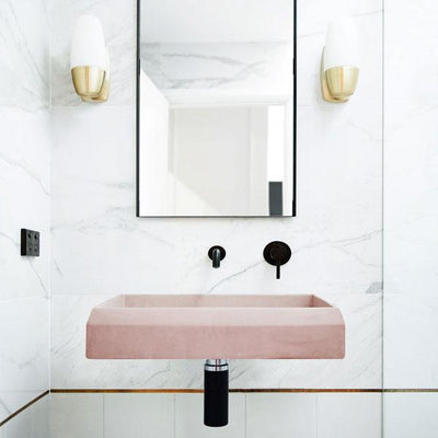 Prism Rectangle Basin - Wall Hung (Blush Pink)