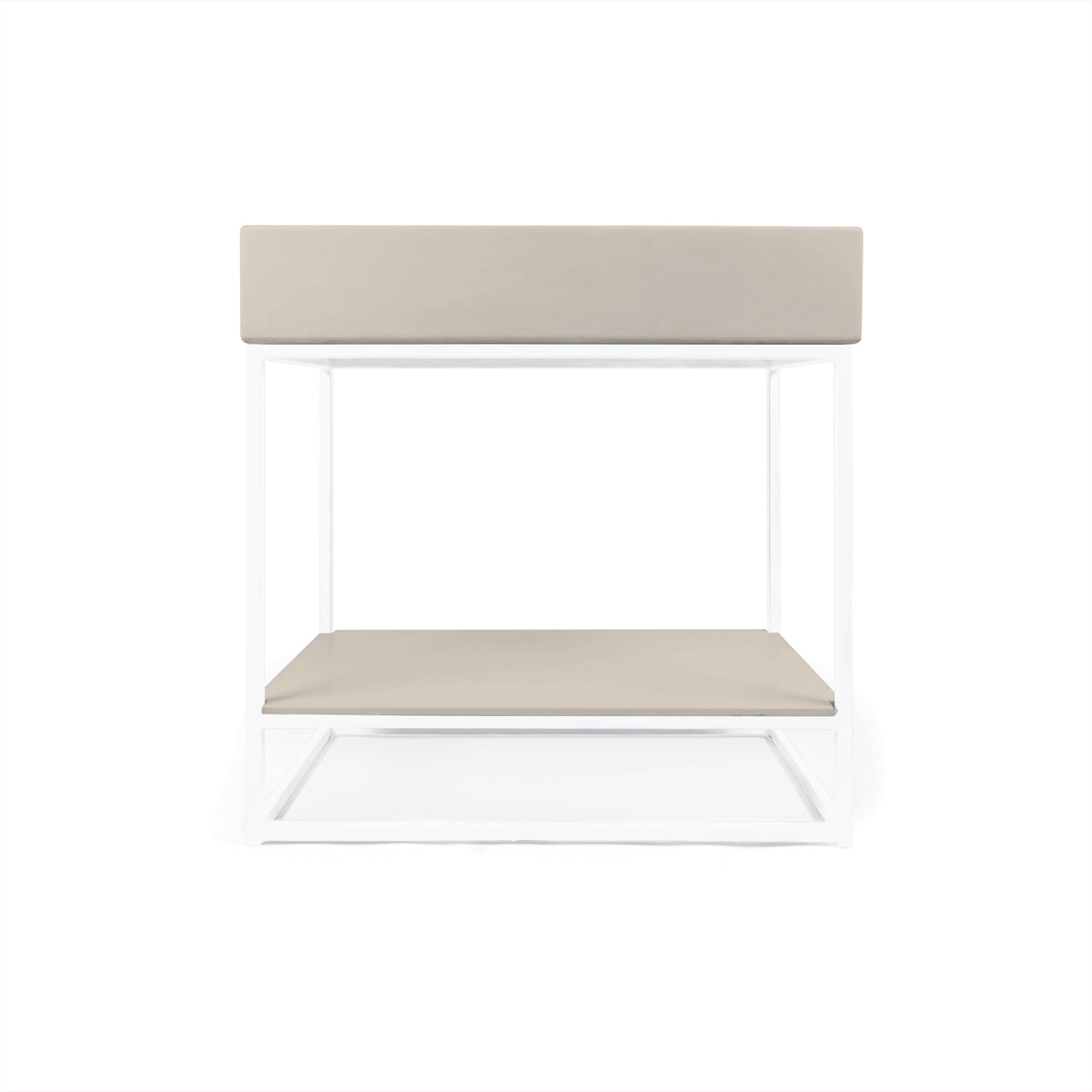 Trough Basin Vanity Set (Mushroom,White Frame)